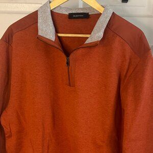 Bugatchi XL Burnt Orange 1/4 Zip Nylon Trim Top